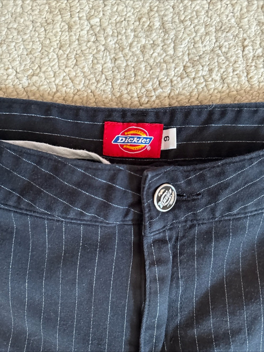 Dickies Black/Gray Pinstriped Dress Pants Women's Size 9 - Picture 6 of 9